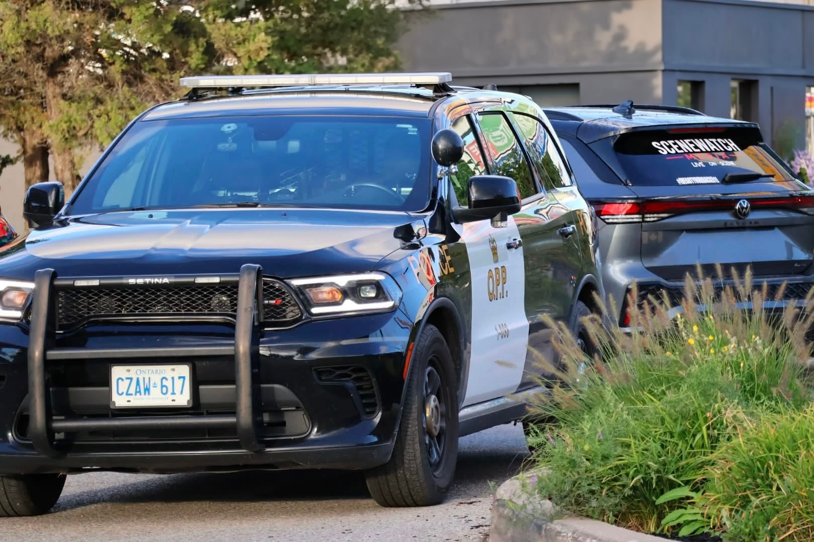 Ontario Provincial Police OPP Dodge Durango cruiser front-on