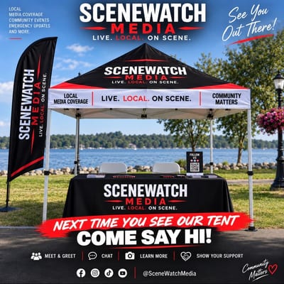 Scene Watch Media branded tent at a South Georgian Bay community event